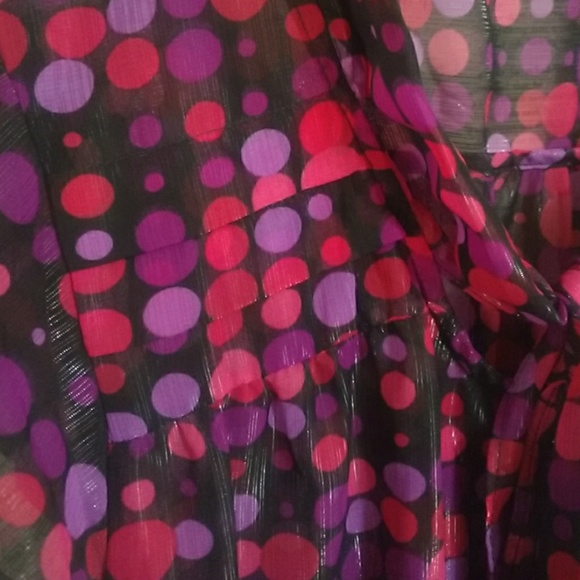 The Limited Polka Dot Sheer Top w/ Bow M EUC - Picture 5 of 7